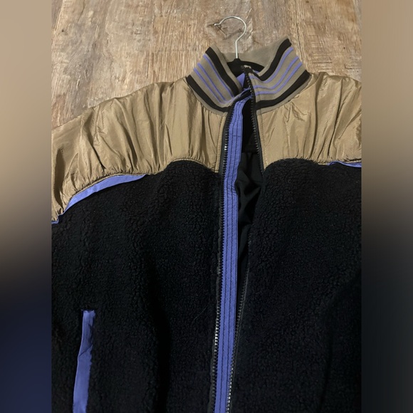 Free People Wild And Free Fleece Coat Black Combo - Picture 10 of 15